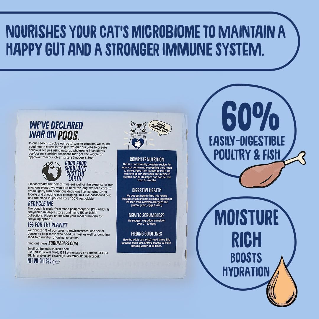 Scrumbles Grain Free Wet Cat Pate Pouch Selection 32x85g