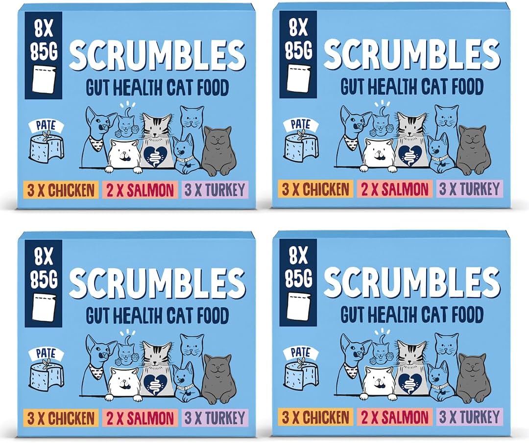 Scrumbles Grain Free Wet Cat Pate Pouch Selection 32x85g