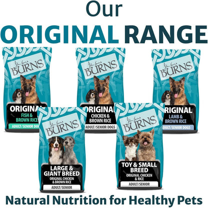 Burns Pet Nutrition Hypoallergenic Complete Dry Dog Food Adult and Senior Dog Original Chicken and Brown Rice 12 kg