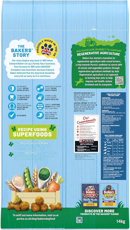 BAKERS Superfoods Adult Dry Dog Food Chicken with Vegetables 14kg