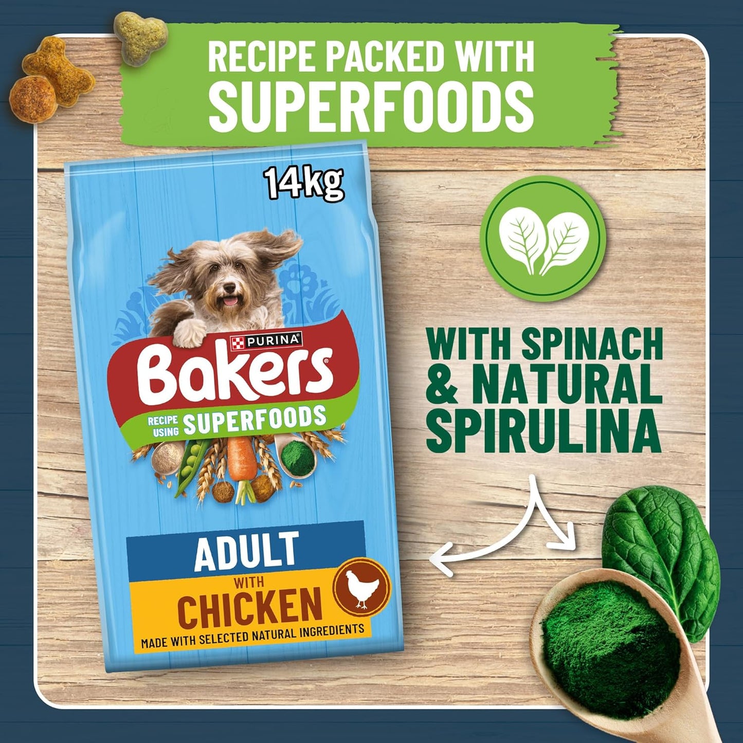 BAKERS Superfoods Adult Dry Dog Food Chicken with Vegetables 14kg