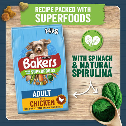 BAKERS Superfoods Adult Dry Dog Food Chicken with Vegetables 14kg