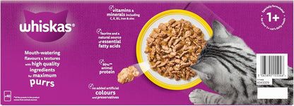 WHISKAS Adult Wet Cat Food in Jelly 40x85g Poultry Feasts