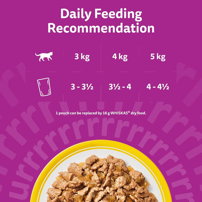 WHISKAS Adult Wet Cat Food in Jelly 40x85g Poultry Feasts