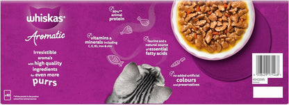 WHISKAS AROMATIC Adult Wet Cat Food in Gravy 40x85g Fragrant Fusions