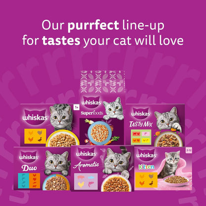 WHISKAS DUO Adult Wet Cat Food in Jelly 40x85g Surf & Turf